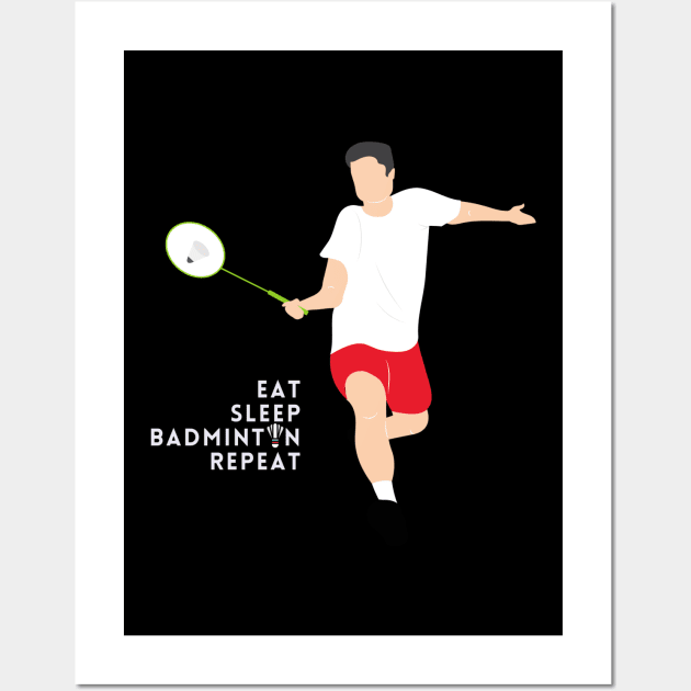 eat sleep badminton repeat Wall Art by TheParallelX